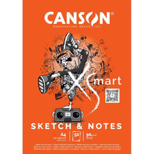 CANSON PAD CANXSMART 50F A4 90G SKETCH&NOTES-C32250P003-07021857