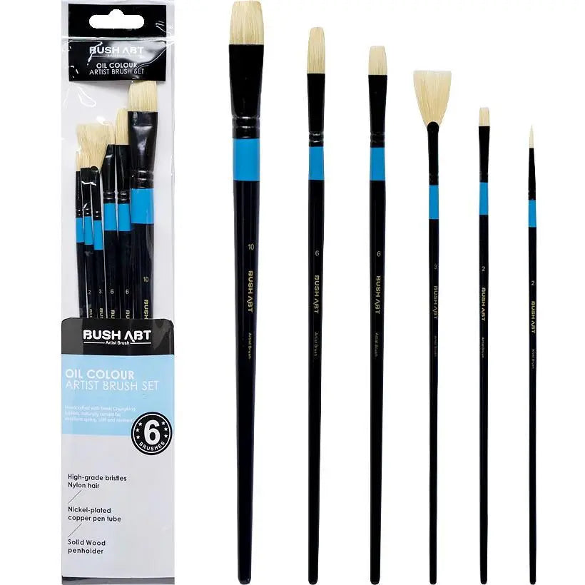 Art Rangers- High Level Bristles Oil Color Brush 6Pieces- 17330319