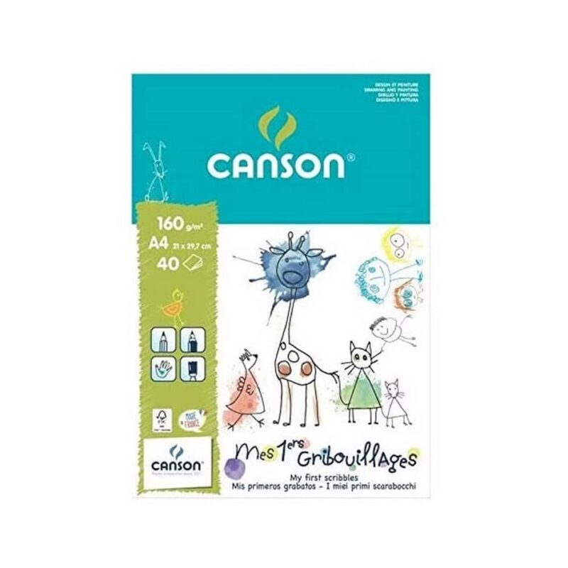 CANSON PAD CANDESSIN 40F A4 GRIBOUILLAGES 160G-C400110213-07021957