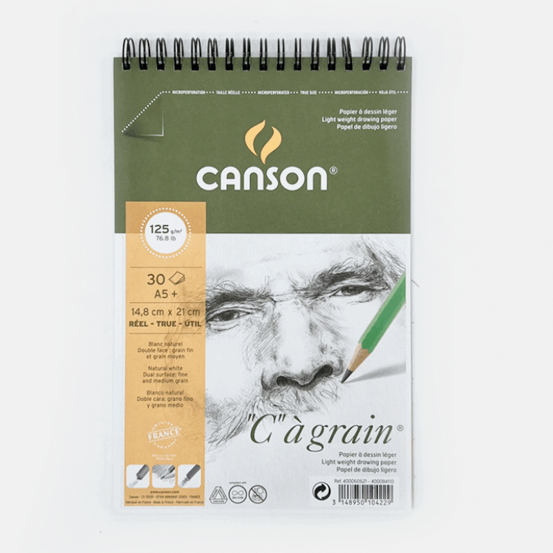 CANSON SP 30SH CàGRAIN ® A5+ 125G WHITE-C400060621-07021942